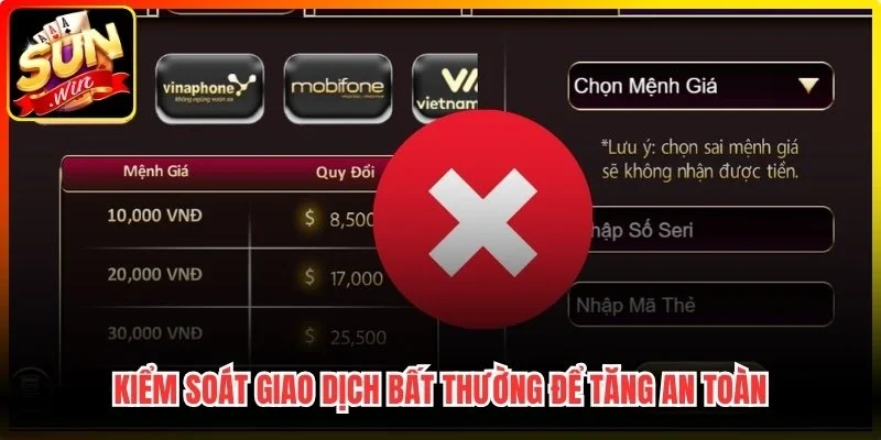 Kiểm soát giao dịch bất thường để tăng an toàn